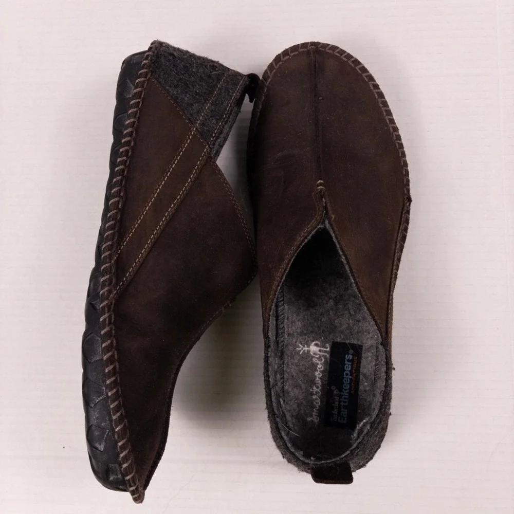 Timberland Smartwool Loafers Men 11 Brown Leather‎ Earthkeepers Lounger  Slipper